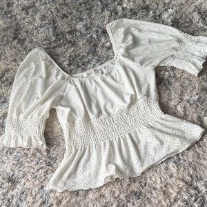 URBAN Romantics Cream Eyelet Blouse